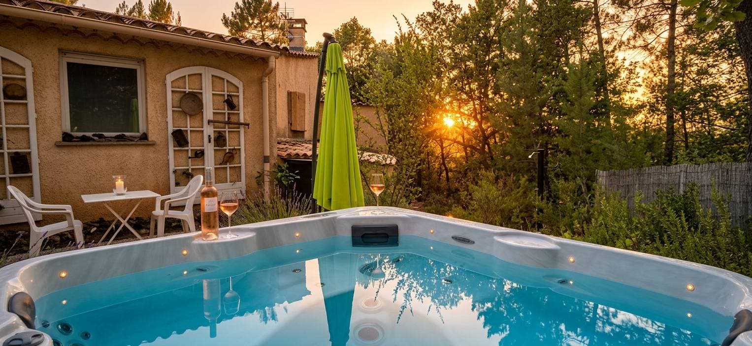 Jacuzzi coucher de soleil